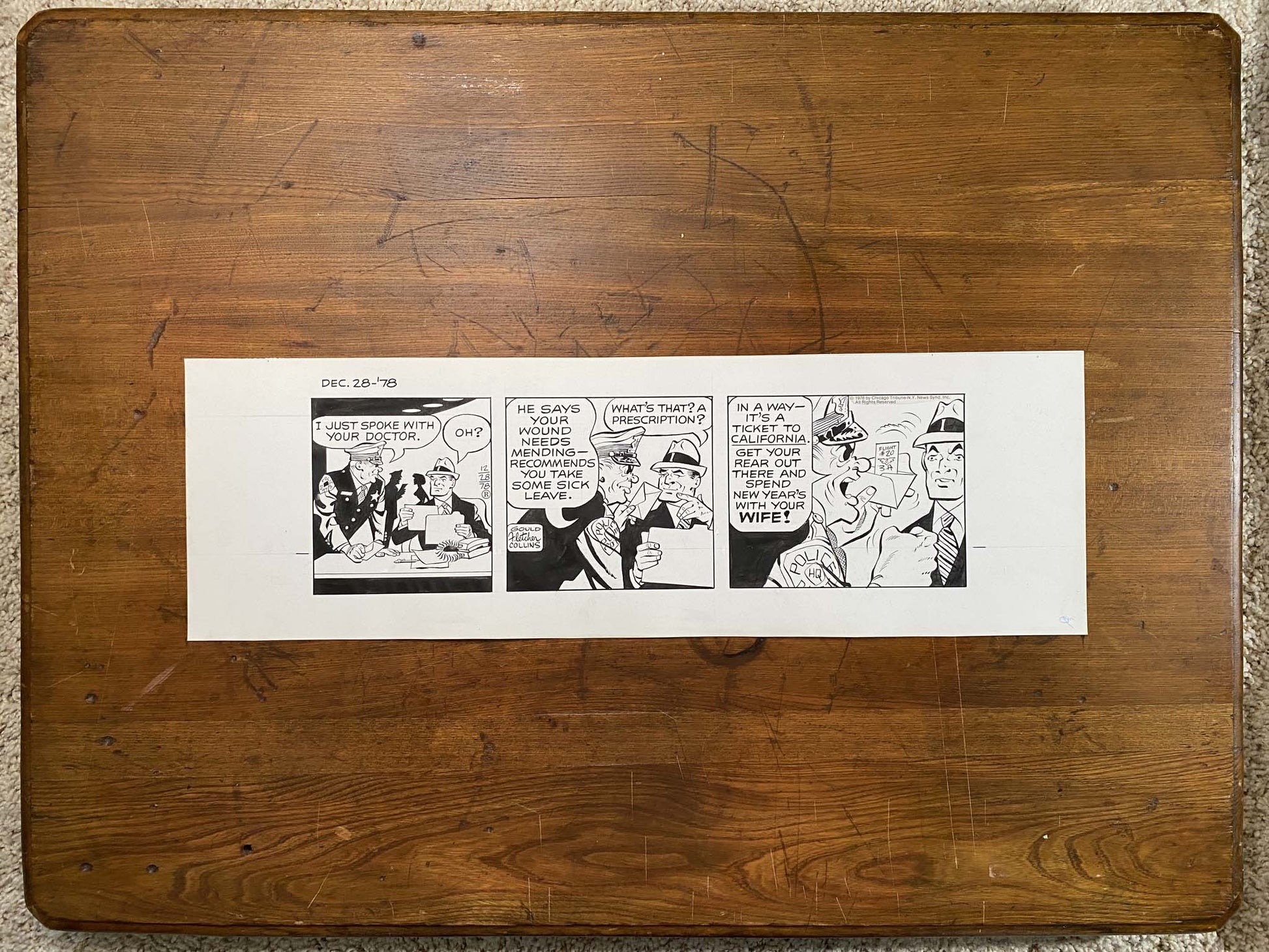 Dick Tracy Daily 12/28/78 Original Art Illustration | Fletcher Studio