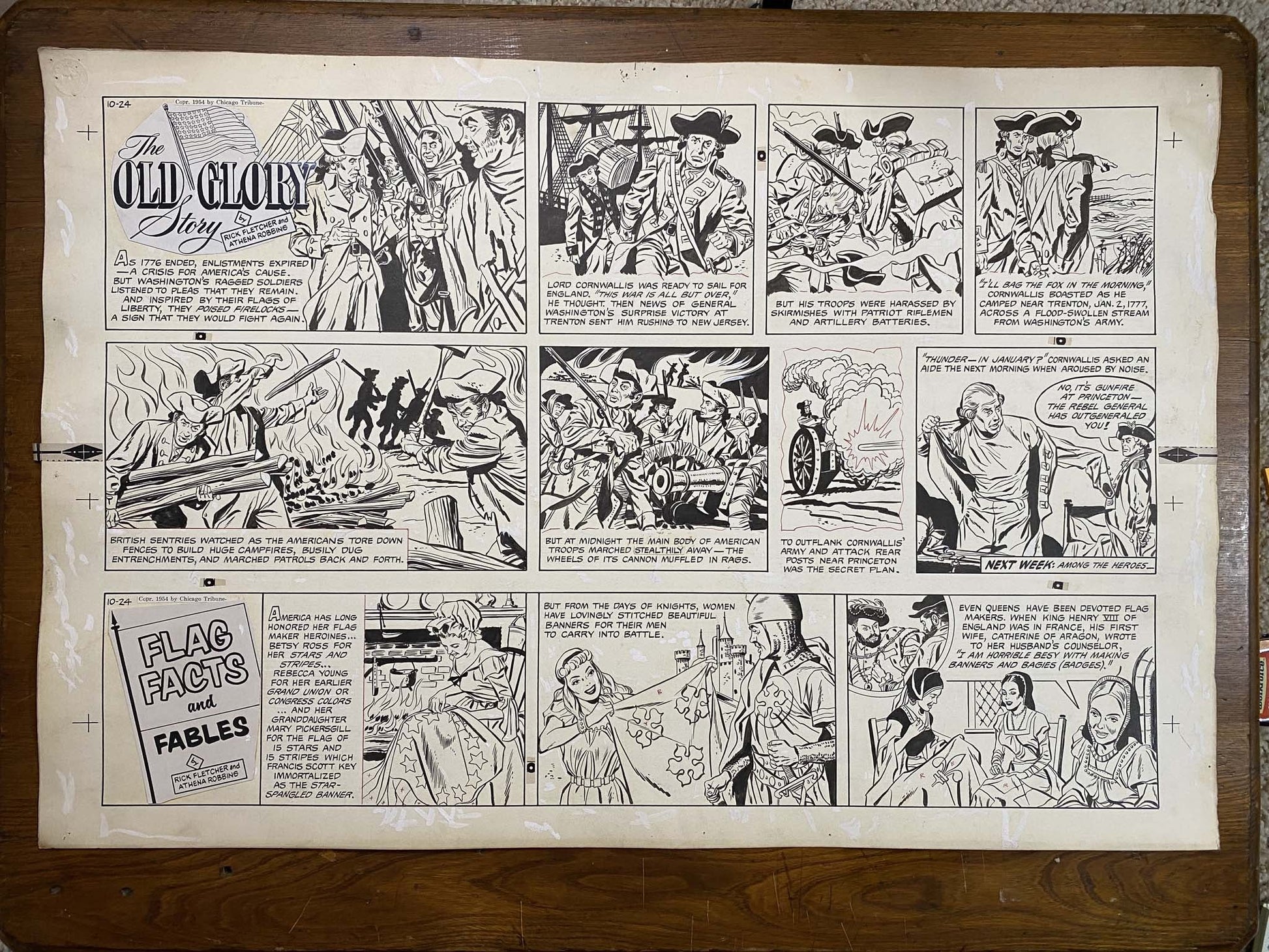 The Old Glory Story: History of the American Flag 10/24/54 Original Art Illustration | Fletcher Studio