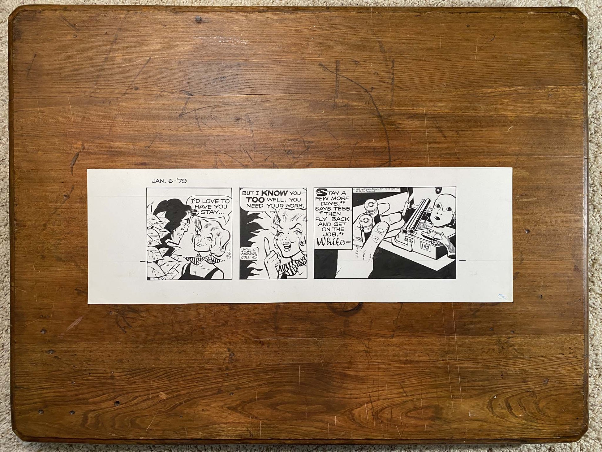 Dick Tracy Daily 1/6/79 Original Art Illustration | Fletcher Studio