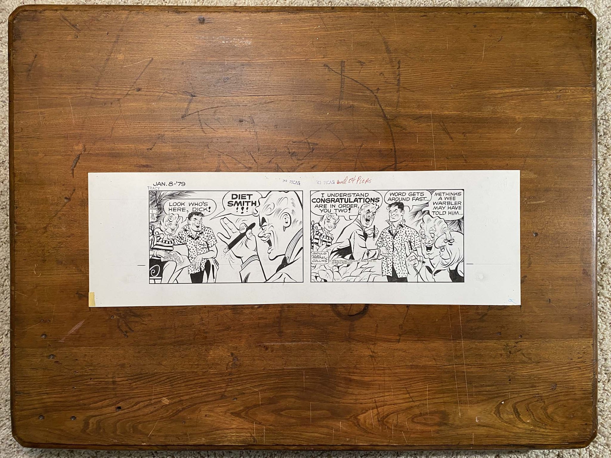 Dick Tracy Daily 1/8/79 Original Art Illustration | Fletcher Studio