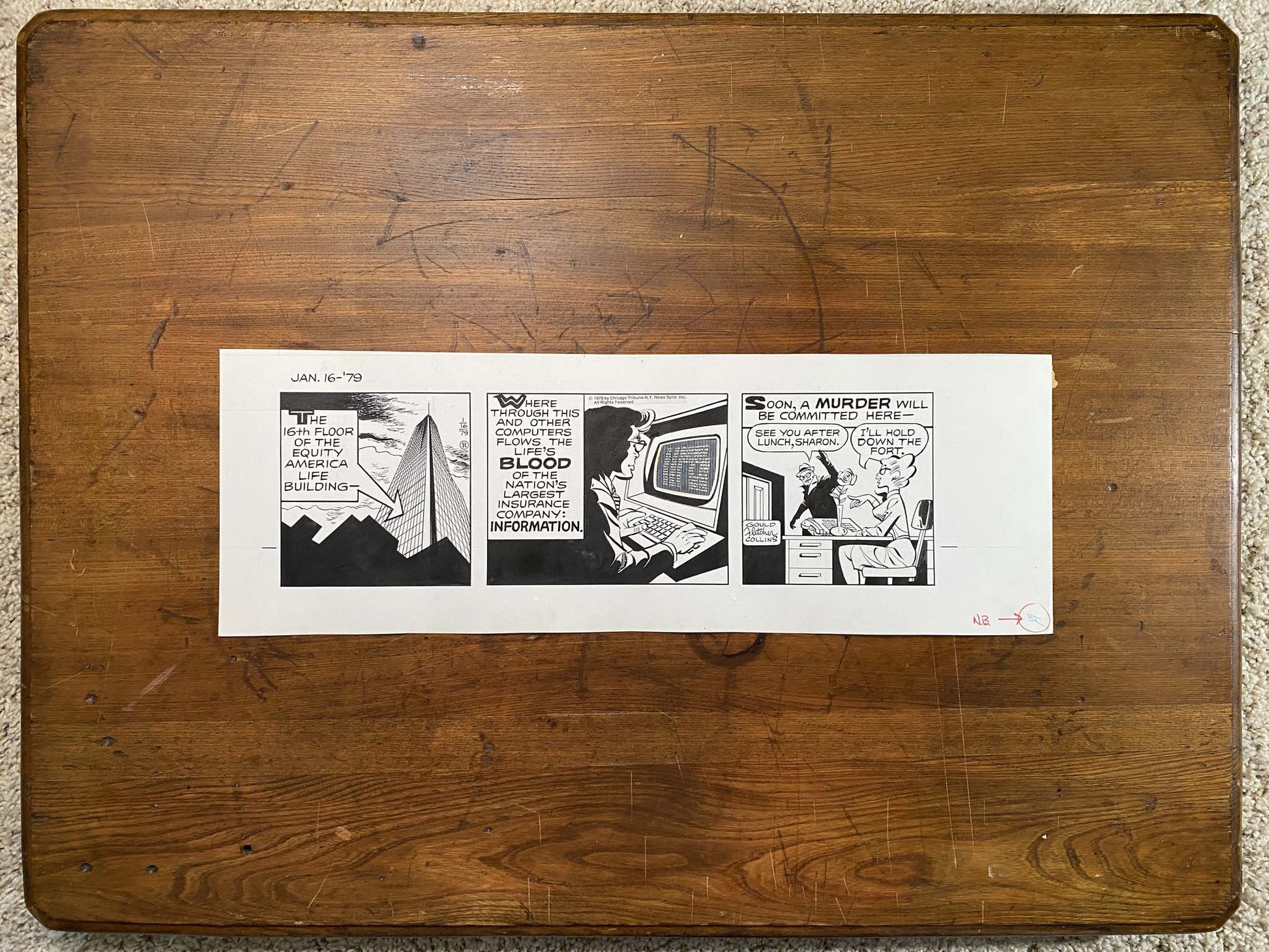 Dick Tracy Daily 1/16/79 Original Art Illustration | Fletcher Studio