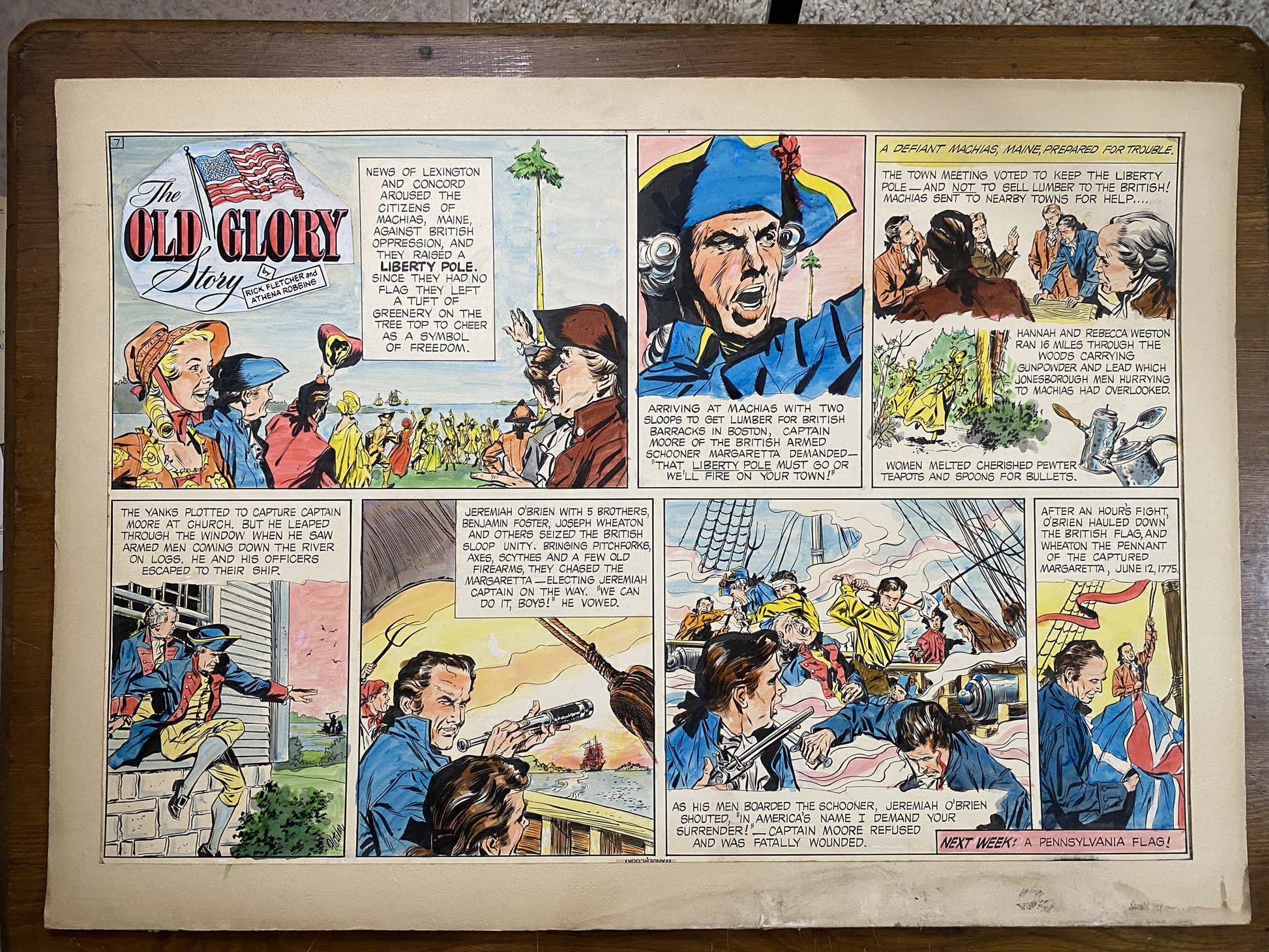 The Old Glory Story: History of the American Flag 3/7/53 Original Art Illustration | Fletcher Studio