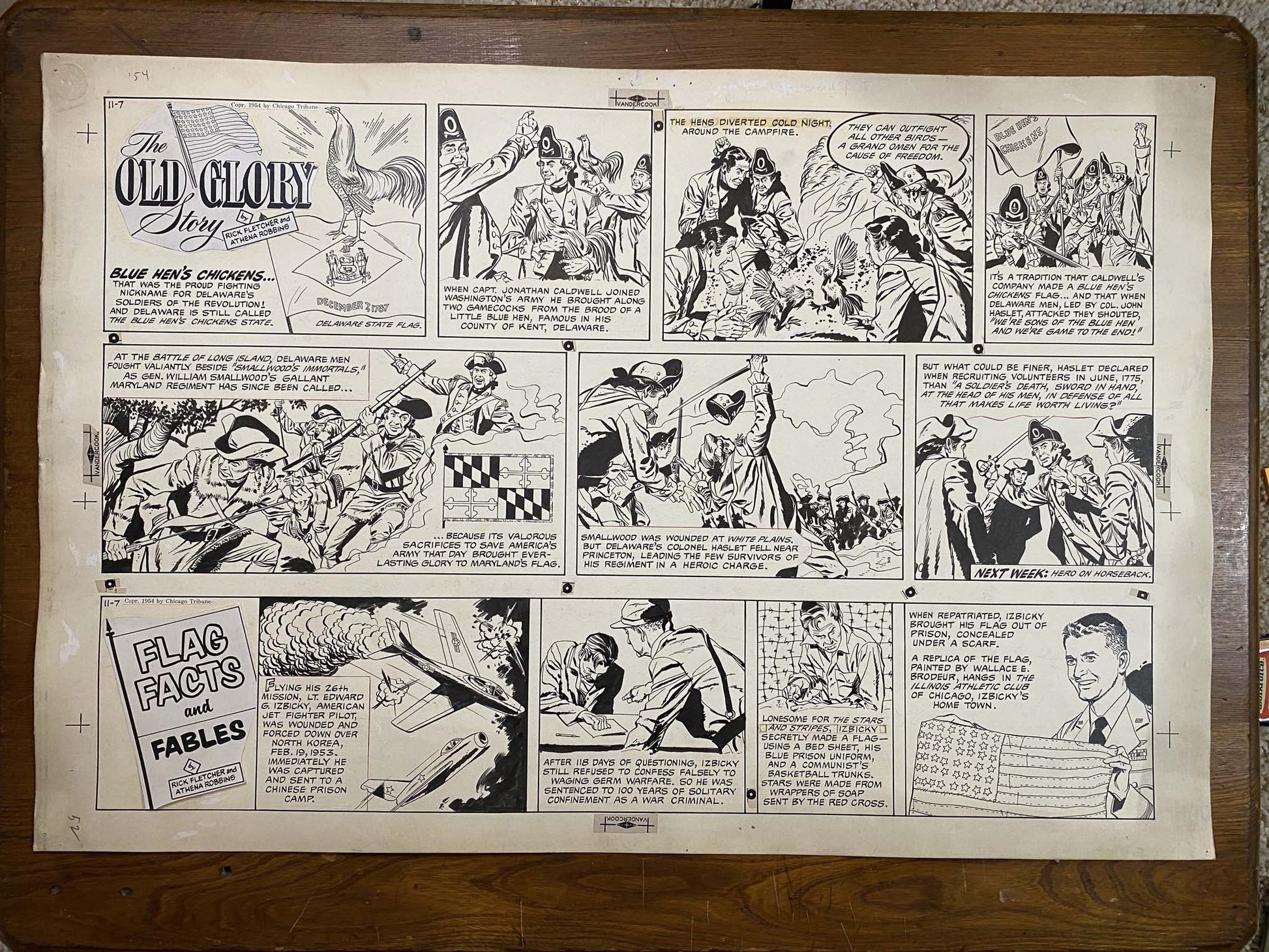 The Old Glory Story: History of the American Flag 11/7/54 Original Art Illustration | Fletcher Studio