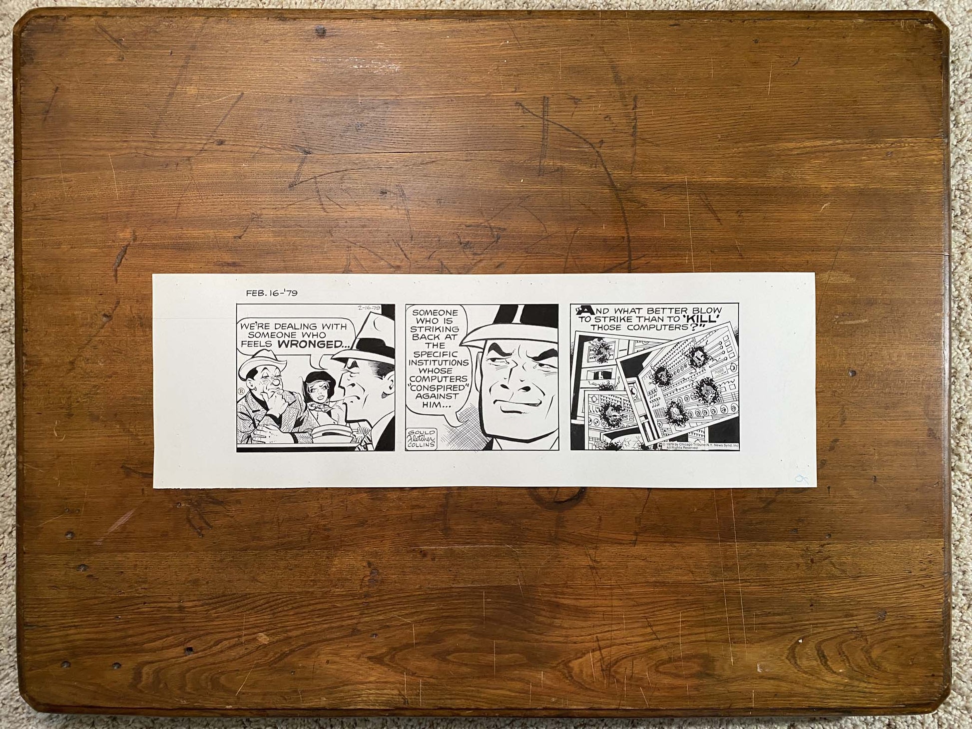 Dick Tracy Daily 2/16/79 Original Art Illustration | Fletcher Studio