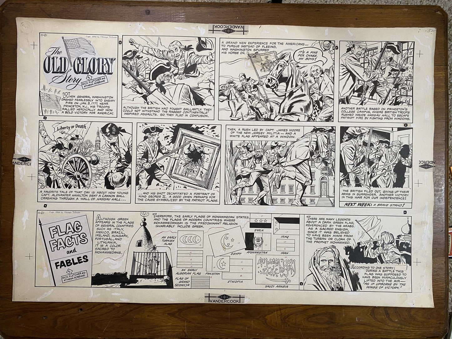 The Old Glory Story: History of the American Flag 11/21/54 Original Art Illustration | Fletcher Studio