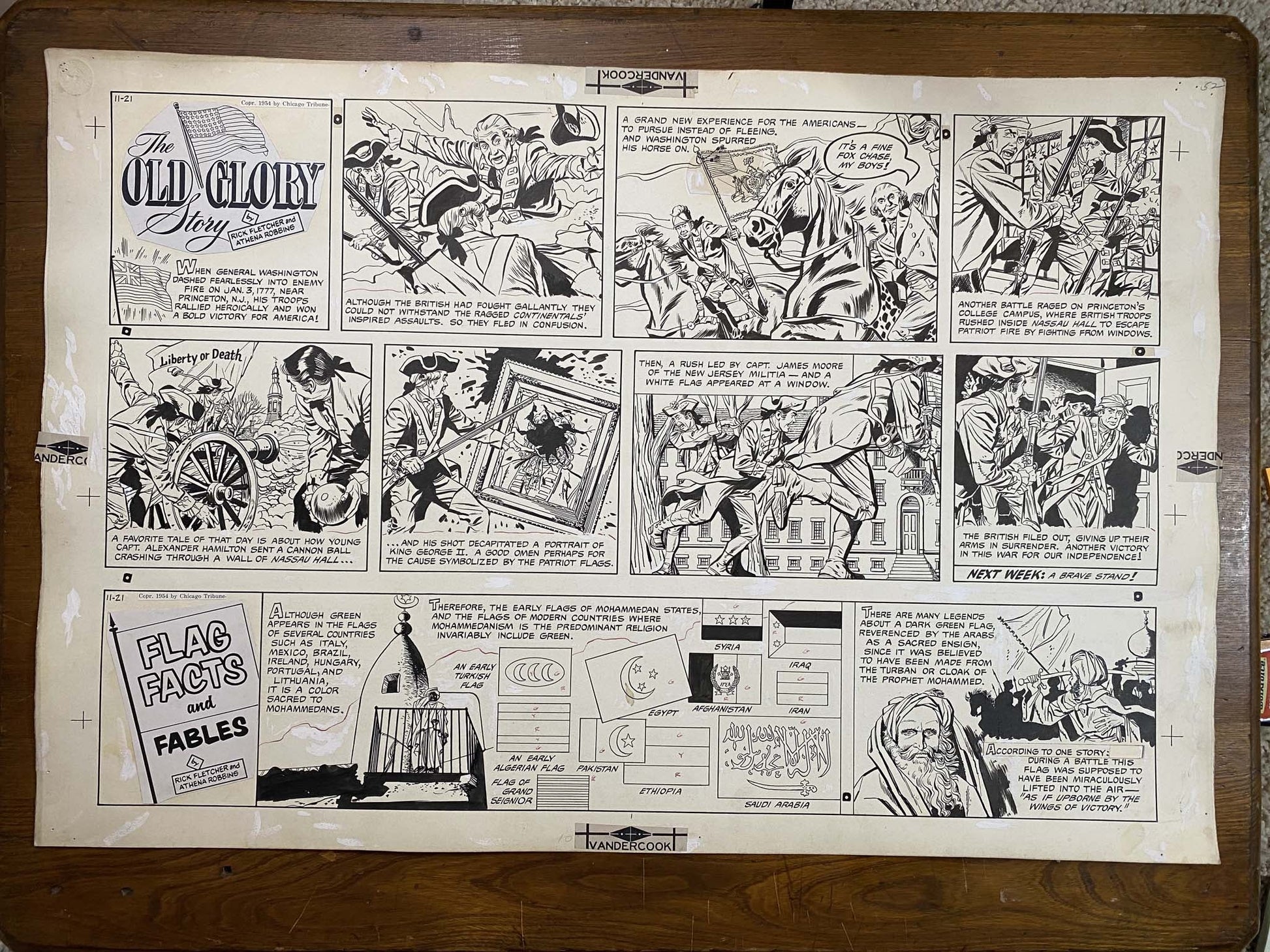 The Old Glory Story: History of the American Flag 11/21/54 Original Art Illustration | Fletcher Studio
