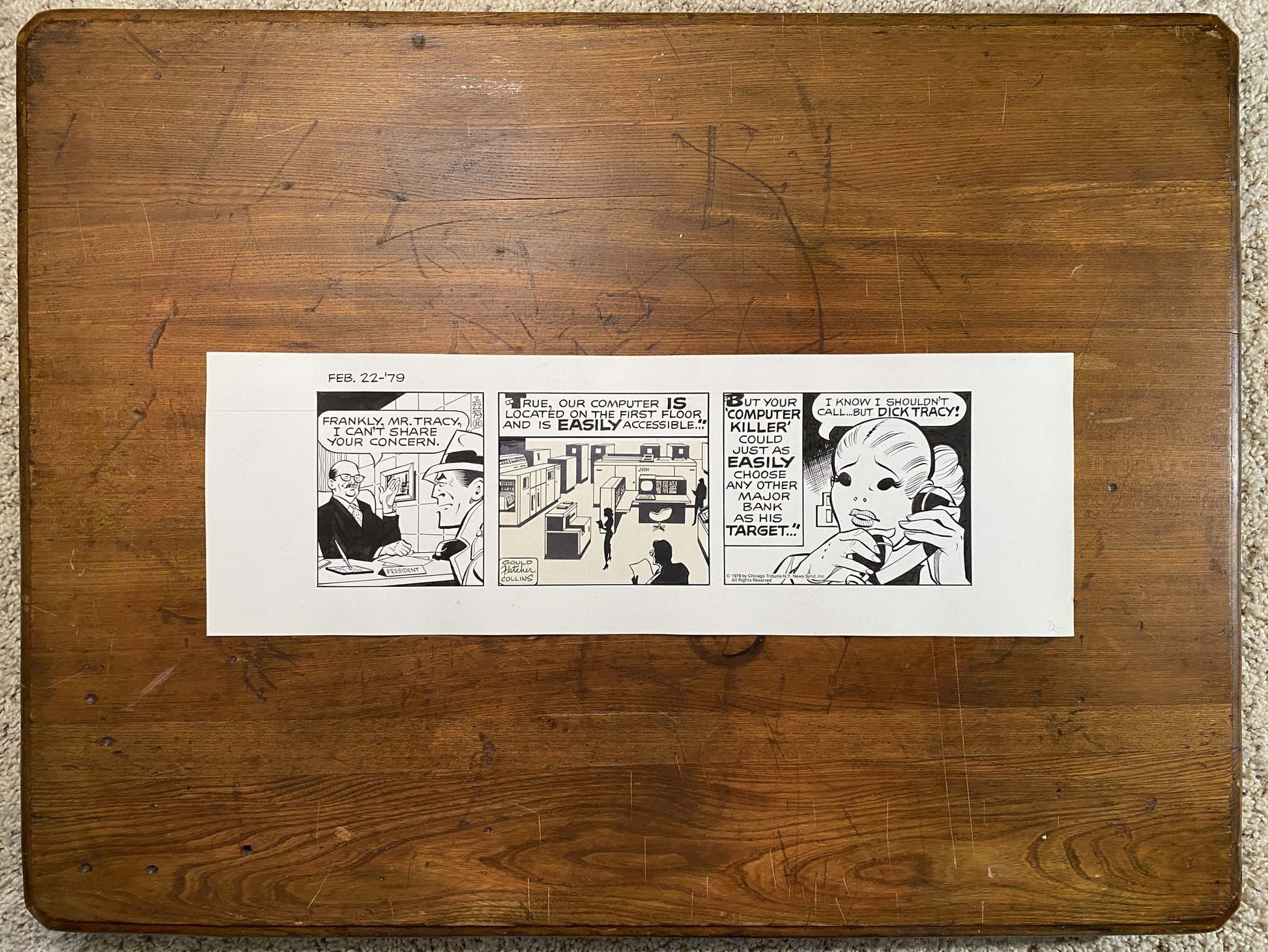 Dick Tracy Daily 2/22/79 Original Art Illustration | Fletcher Studio