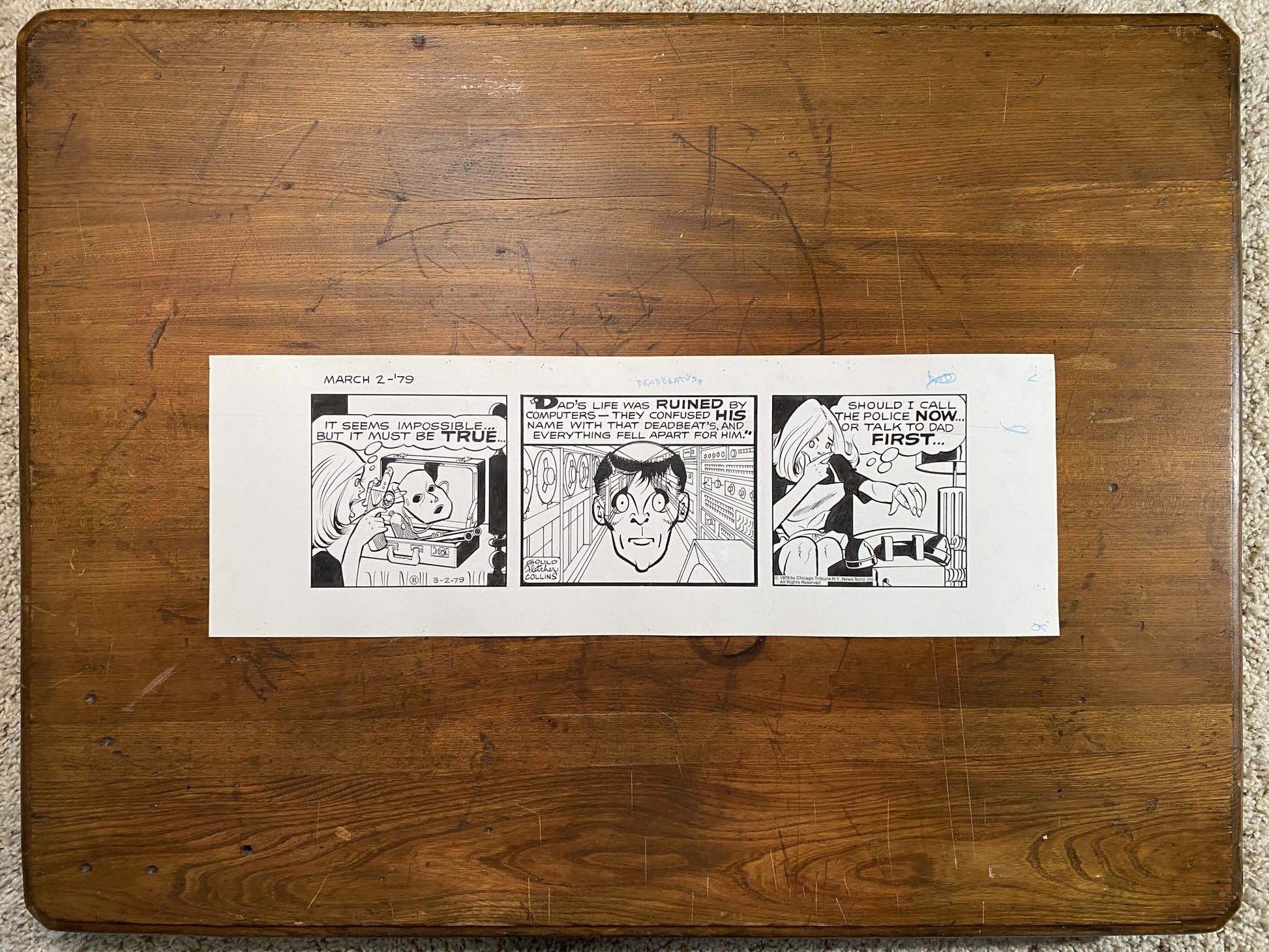 Dick Tracy Daily 3/2/79 Original Art Illustration | Fletcher Studio