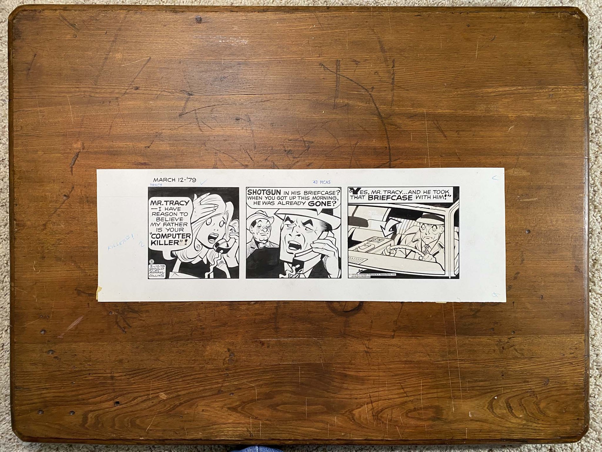 Dick Tracy Daily 3/12/79 Original Art Illustration | Fletcher Studio