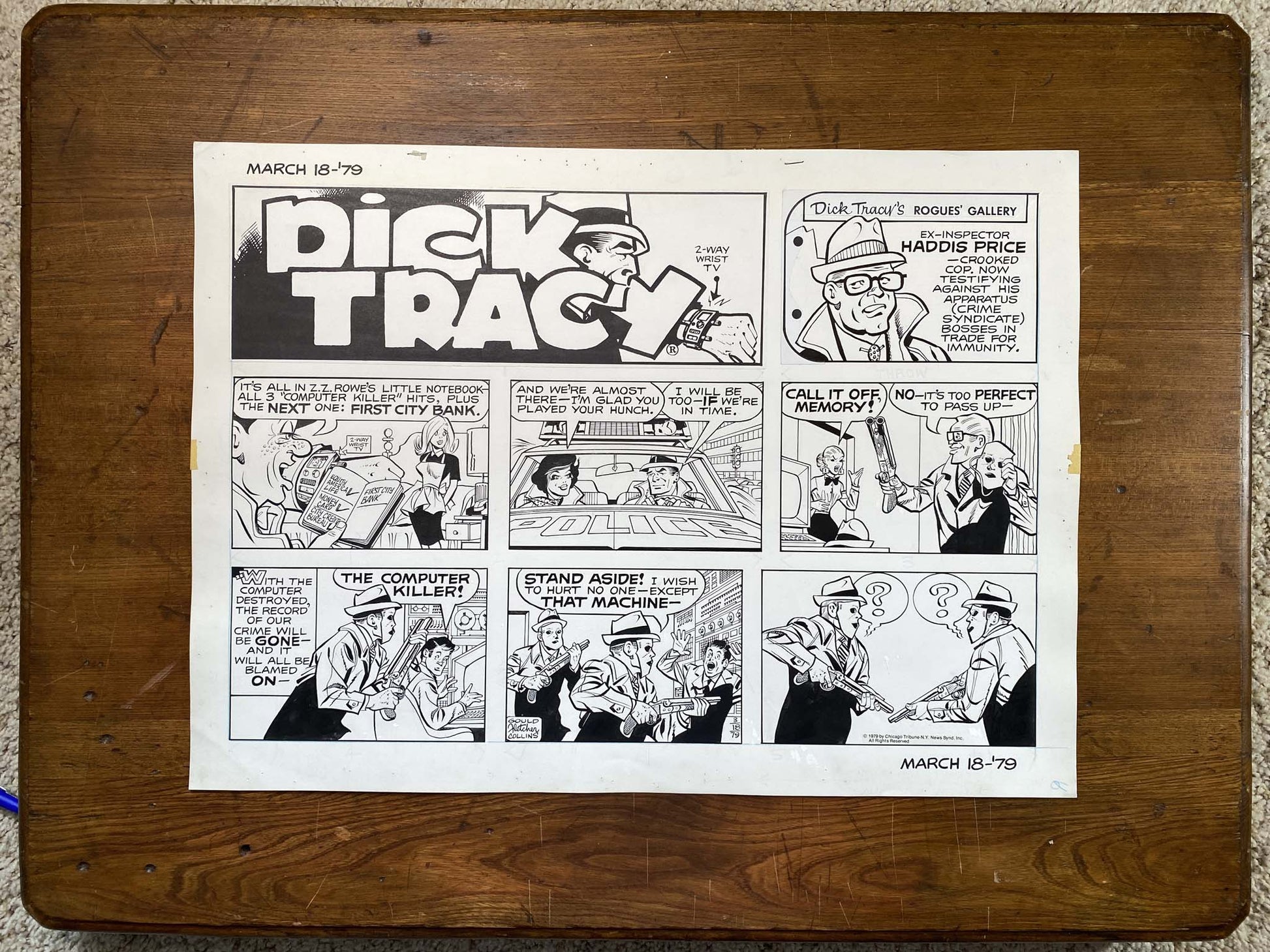 Dick Tracy Sunday 3/18/79 Original Art Illustration | Fletcher Studio