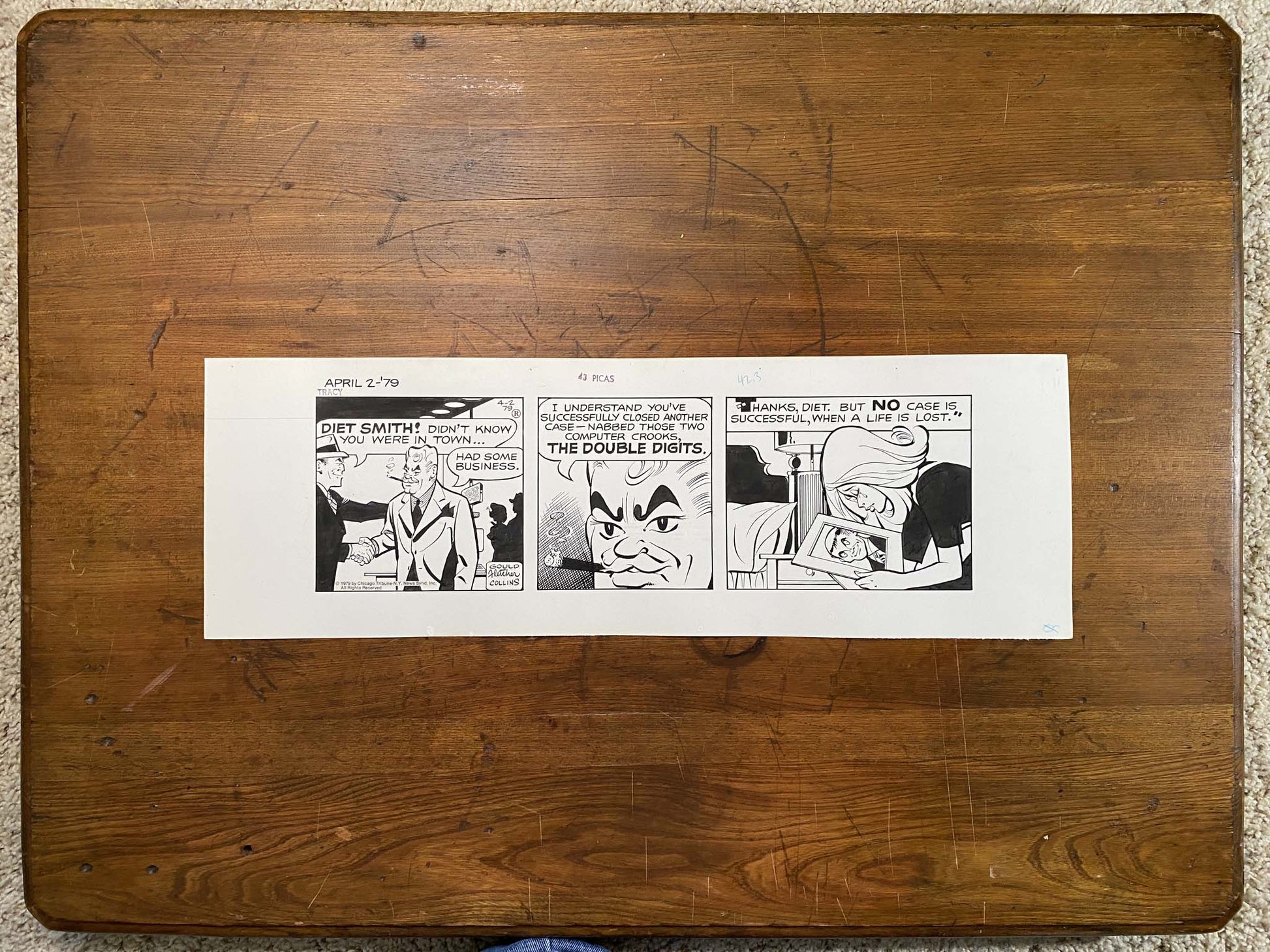 Dick Tracy Daily 4/2/79 Original Art Illustration | Fletcher Studio