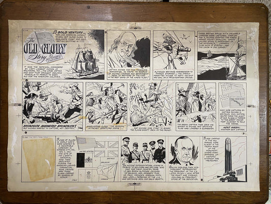 The Old Glory Story: History of the American Flag 12/26/54 Original Art Illustration | Fletcher Studio