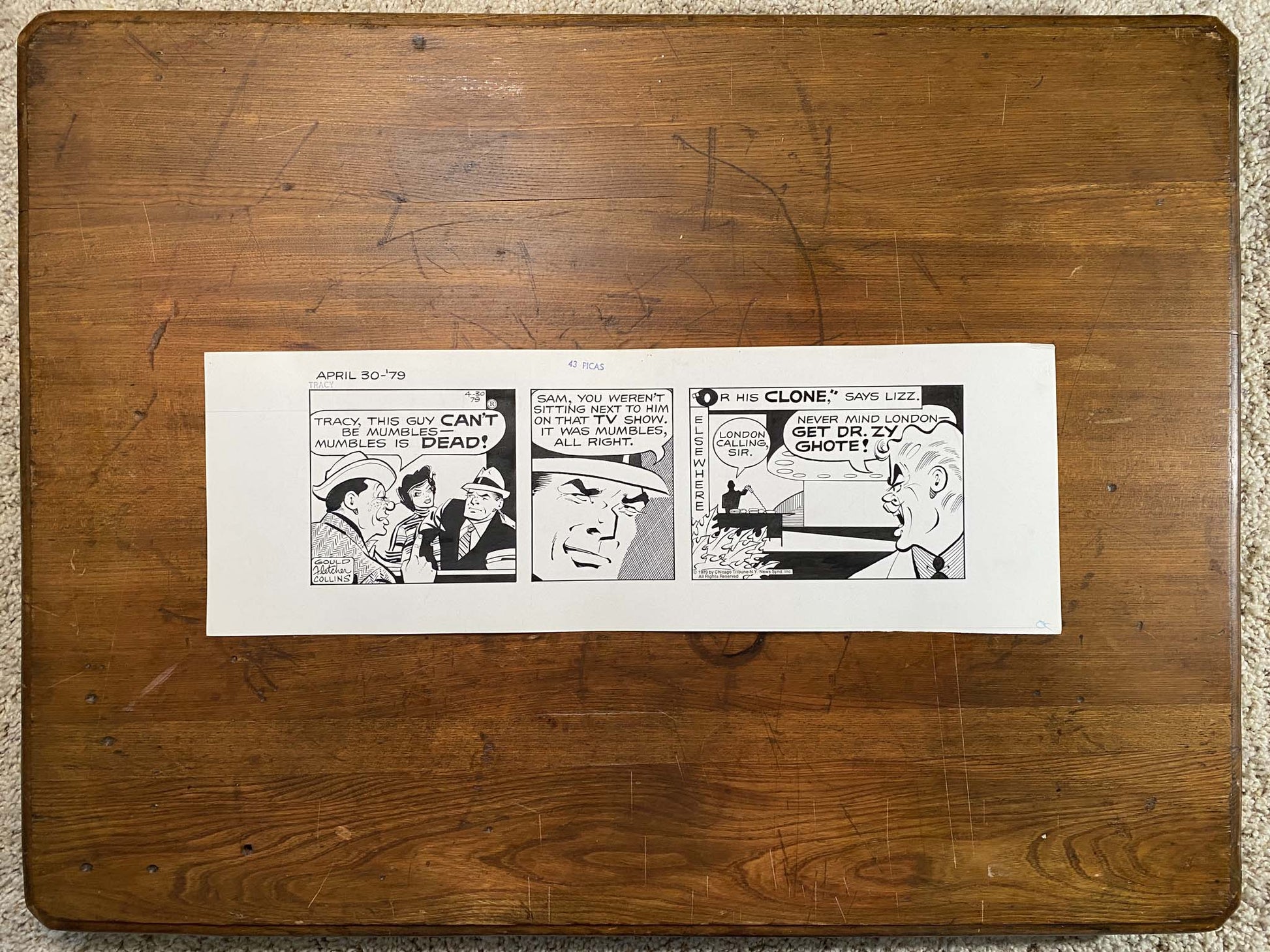Dick Tracy Daily 4/30/79 Original Art Illustration | Fletcher Studio
