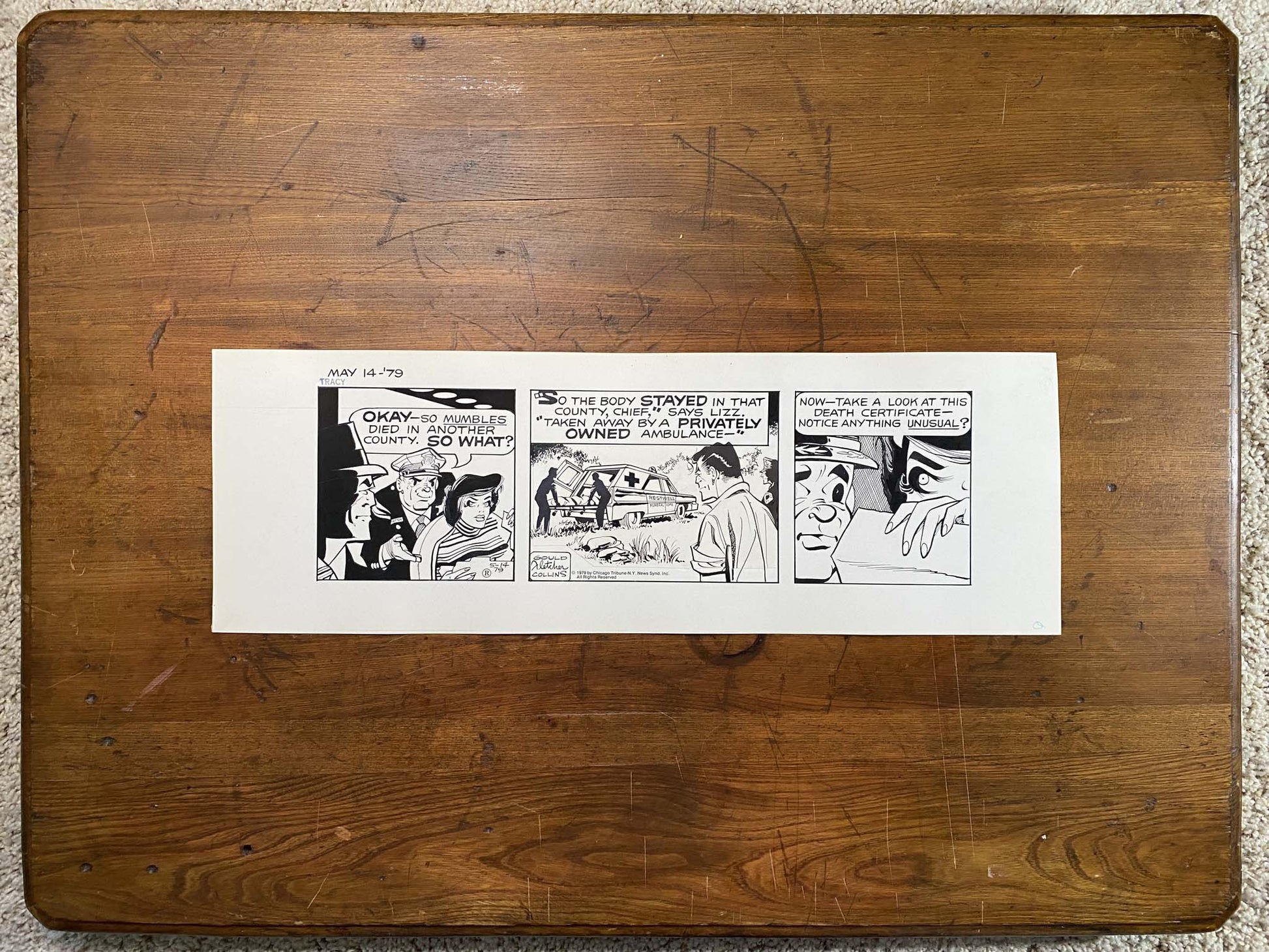 Dick Tracy Daily 5/14/79 Original Art Illustration | Fletcher Studio